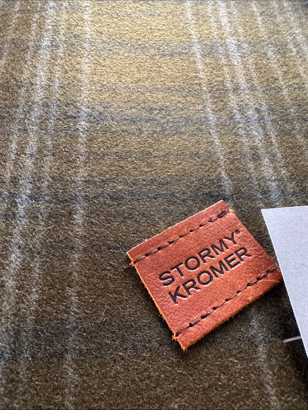 Stormy Kromer Lichen Wool Throw with Leather Patch